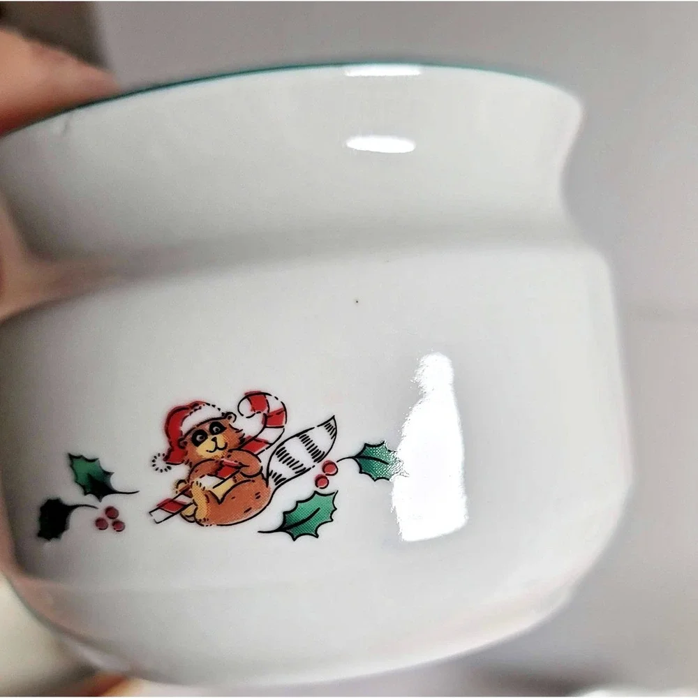 Salem China Whimsical Christmas Creamer & Sugar Set Holiday Tree Animals Ceramic